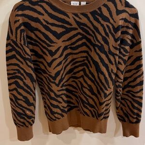 Brown and Black Zebra Print Sweater GAP